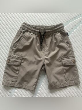 Ring of Fire Boys Cargo Drawstring Shorts in Taupe